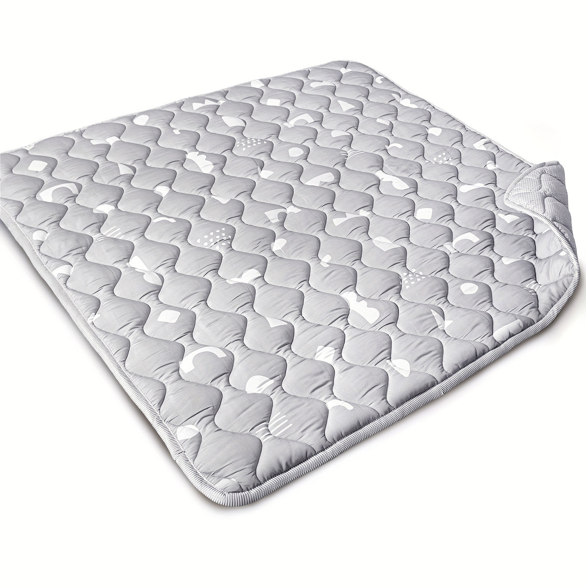 Patterned Baby Floor Mat 50 x 50 Inches, Soft Washable Playpen and Crawling Surface with Anti-Slip Bottom for Tummy Time and Supervised Indoor Play