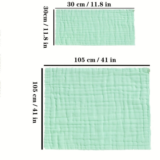 Baby Blanket and Washcloth Set, 3-Piece Soft Breathable Infant Blanket with 2 Absorbent Small Square Cloths for Bath Time and Everyday Baby Care, Five Color Options