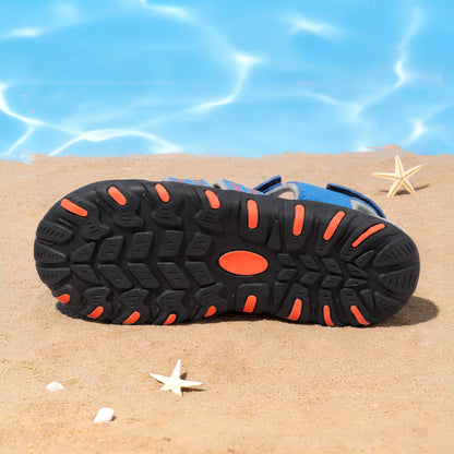 Closed Toe Kids Sport Sandals with Adjustable Straps, Breathable Water-Friendly Hiking and Beach Shoes for Toddlers, Little Kids and Big Kids