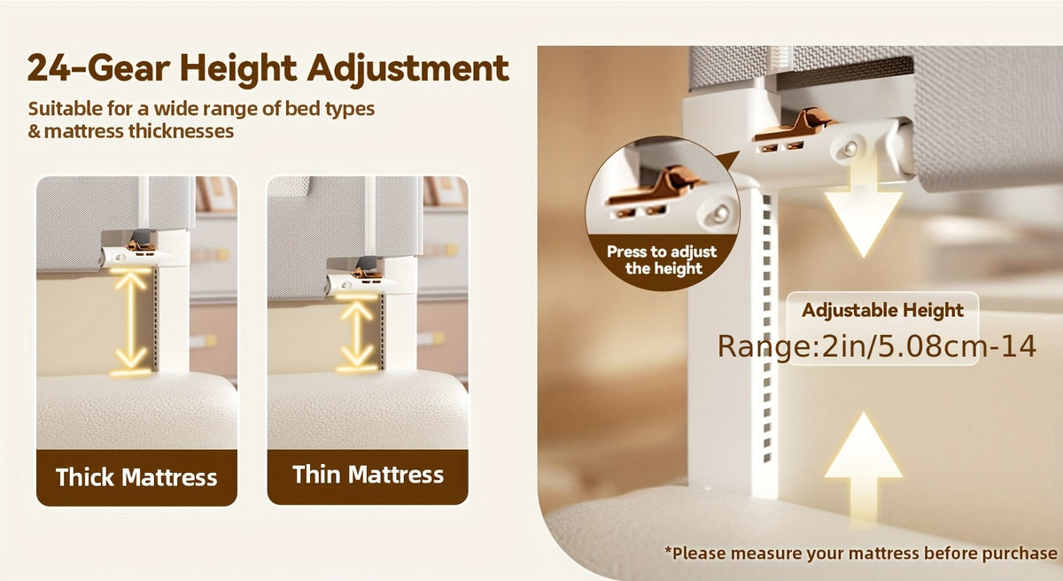Adjustable Toddler Bed Rail Guard for Full, Queen or King Beds, 28-Inch-High Screw-Fix Bedside Safety Barrier in Four Length Options for Kids