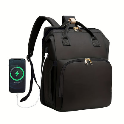 Large Travel Diaper Backpack with Slip Pocket, Zippered Maternity Bag for Moms on the Go – Secure Closure, Quick-Access Pocket, Suitable for Boys & Girls, Great Baby Shower Gift