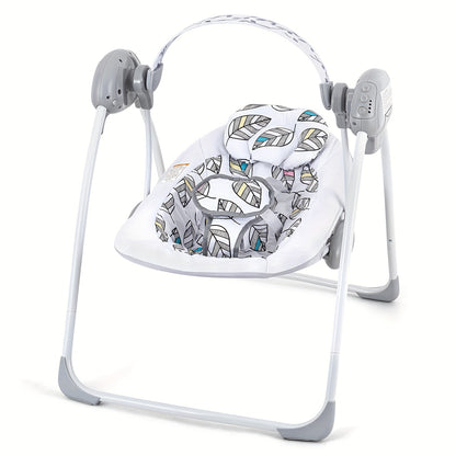 Portable Infant Swing with Timing Function, Green Grey or Pink Baby Activity Seat for Supervised Awake Use, Listed 0–6 Months and 6–20 lbs