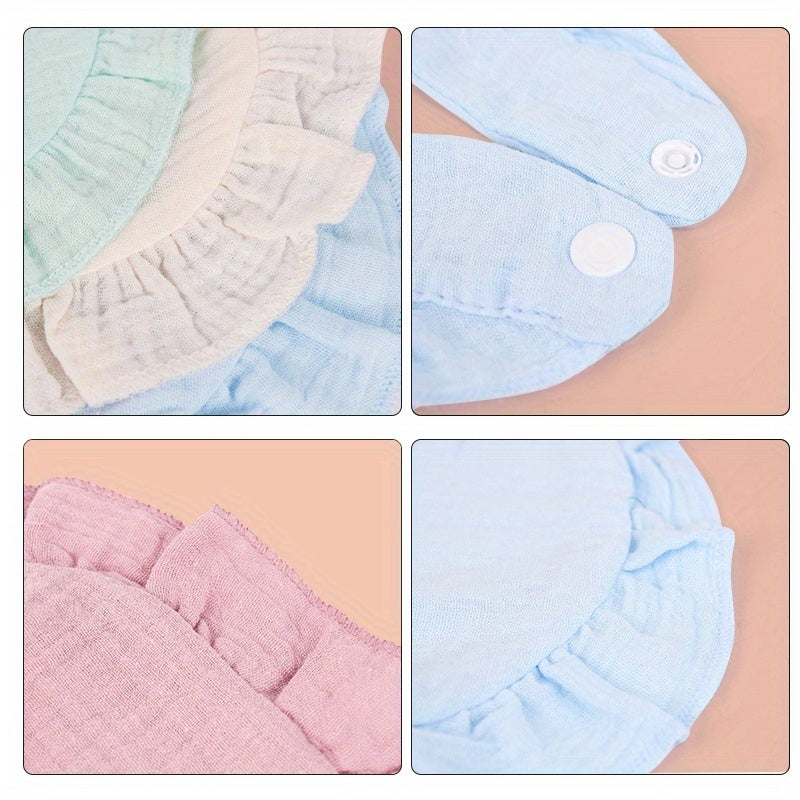 Adjustable Teething Drool Bibs 10-Pack, Solid Muslin Feeding Bibs for Unisex Baby Boys and Girls, Soft Absorbent Drooling Bibs for Newborns and Toddlers, Machine Washable
