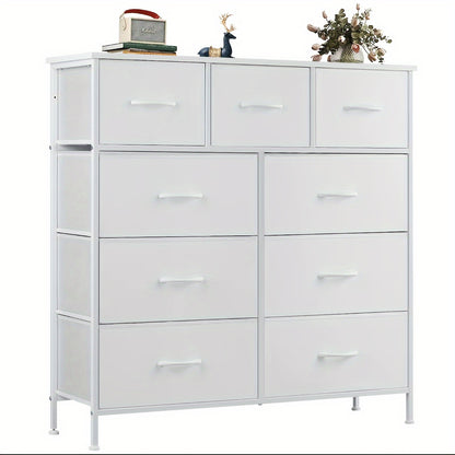 9 Drawer Storage Cabinet for Nursery and Bedroom, Chest of Drawers with Integrated Slide Rails, Multiple Color Options for Everyday Organization