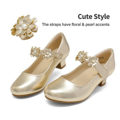 Rhinestone Ballet Flats for Girls, Mary Jane Dress Shoes with a Shimmering Look, Round-Toe Slip-On Party Shoes for Toddlers and Big Kids, Weddings