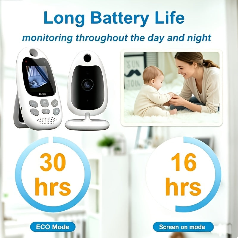 No WiFi Baby Monitor with Camera and Audio, BOIFUN VB610 Portable 2-Inch Screen with Night Vision, Two-Way Talk, VOX Mode and Temperature Alerts