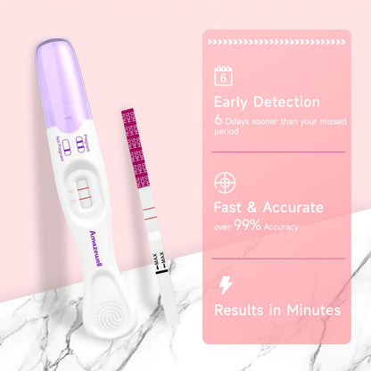 Home Pregnancy Test Kit with 2 Midstream Tests, 5 hCG Test Strips and Reusable Collapsible Urine Cup for Private At-Home Testing
