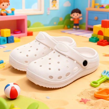 Perforated Kids Clogs with Thick EVA Sole, Lightweight Round-Toe Slip-On Shoes for Boys and Girls in Five Colors for Indoor and Outdoor Casual Wear