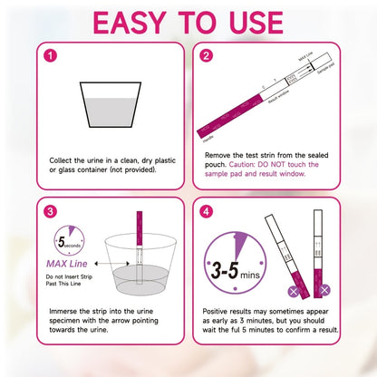 Early Detection Pregnancy Test Strips Kit, 50/100pcs Rapid HCG Home Pregnancy Test, 25mIU/mL Ultra-Sensitive Wide Strips, High Accuracy Bulk Testing Kit for Women and Healthcare Professionals