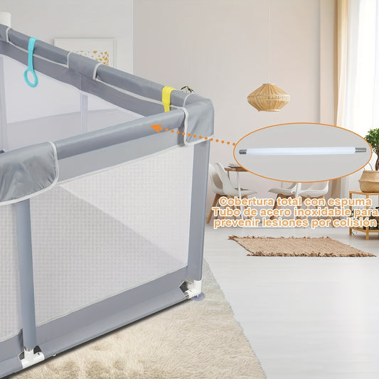 Breathable Mesh Baby Playpen for Indoor and Outdoor Play, Baby Fence Play Yard for Babies and Toddlers with Size and Mat Bundle Options
