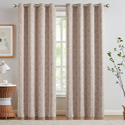 Washable Nursery Blackout Curtains, 2 Polyester Grommet-Top Panels with Thermal Lining in Blue or Matcha Green, Multiple Window Sizes