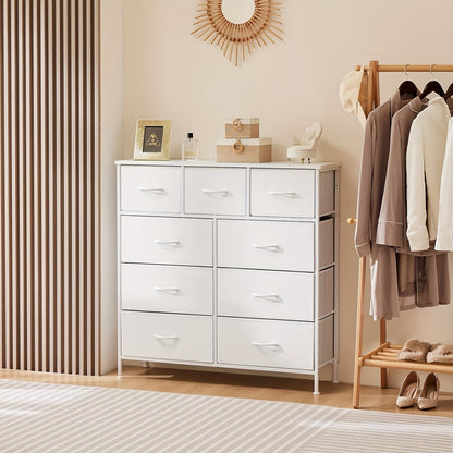 9 Drawer Storage Cabinet for Nursery and Bedroom, Chest of Drawers with Integrated Slide Rails, Multiple Color Options for Everyday Organization