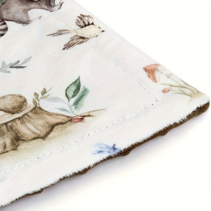 Bear Print Baby Blanket 30 x 40 Inches, Double-Layer Plush Minky Blanket with Dotted Backing for Newborns and Toddlers, Baby Shower Gift
