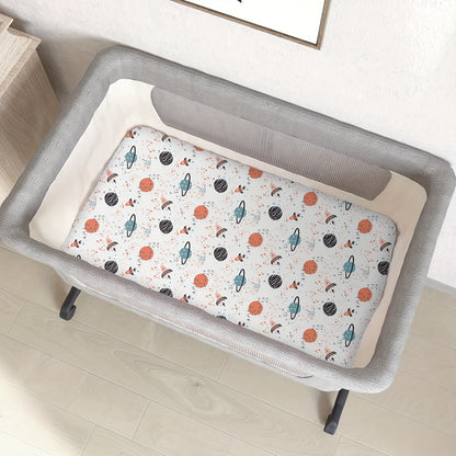 Cradle Bassinet Fitted Sheet Set of 4, 33 x 20 x 4 Inches, Fits Oval Rectangular and Other Mattresses, Soft Skin-Friendly All-Season Fabric, Sheets Only No Mattress Included, Baby Nursery Bedding