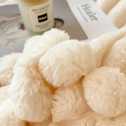 Faux Rabbit Fur Bed Blanket in Solid Colors, Soft Cozy Oversized Throw for Family Sofa and Bedroom Decor with Multiple Sizes from 59 x 79 to 90 x 102 Inches