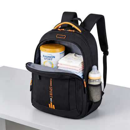 Utility-Pocket Diaper Backpack for Moms and Dads, Large-Capacity Multi-Compartment Baby Bag with Casual Tassel Detail for Travel and Daily Essentials