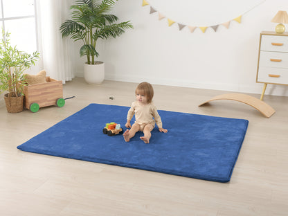 Memory Foam Floor Mat for Baby Crawling, 1.1-Inch Coral Velvet Cushioned Rug with Non-Slip Backing, Gray Tatami-Style Mat in Four Sizes