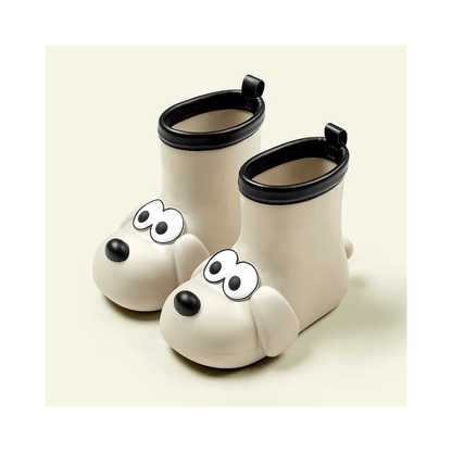 Dog Paw EVA Rain Boots for Kids, Lightweight Waterproof Boots with Non-Slip Sole in Beige or Yellow for Rainy Days, Puddle Play and Outdoor Adventures
