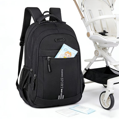 Utility-Pocket Diaper Backpack for Moms and Dads, Large-Capacity Multi-Compartment Baby Bag with Casual Tassel Detail for Travel and Daily Essentials