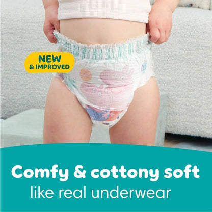 Pampers Easy Ups Potty Training Pants for Girls and Boys, Size 3T-4T, 124 Count Bulk Pack, Up to 100% Leakproof Day and Night Protection, Hypoallergenic Absorbent Training Underwear