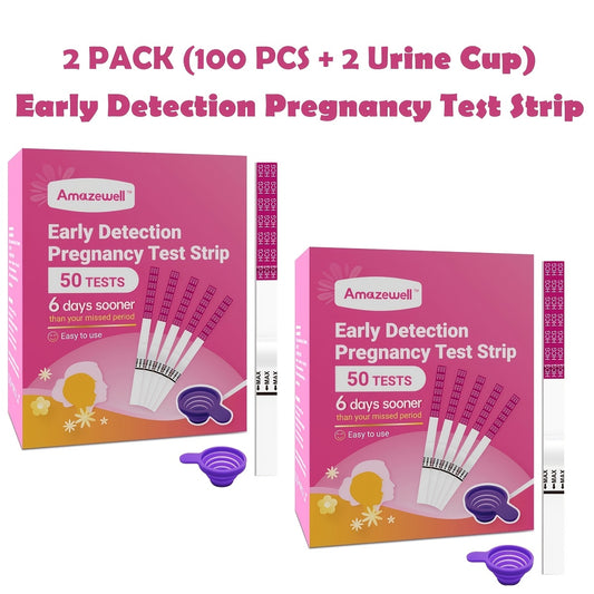 Early Detection Pregnancy Test Strips Kit, 50/100pcs Rapid HCG Home Pregnancy Test, 25mIU/mL Ultra-Sensitive Wide Strips, High Accuracy Bulk Testing Kit for Women and Healthcare Professionals