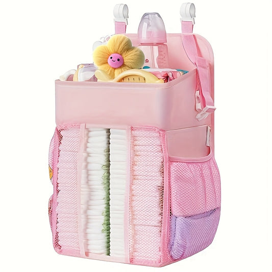Hanging Diaper Caddy Organizer for Crib, Playard & Wall – Space-Saving Nursery Storage Stacker for Diapers & Baby Essentials, Easy Access Diaper Dispenser for Changing Table & Nursery