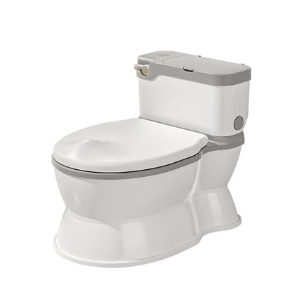Kids Potty Chair with Flush Sound and Removable Training Seat, Toddler Toilet with Wipes Storage and Toilet Paper Holder for Boys and Girls, Grey