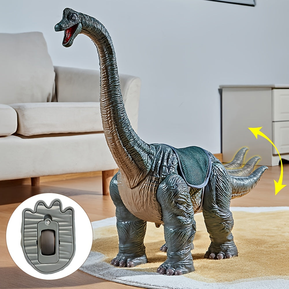Brachiosaurus Dinosaur Ride-On Toy for Kids, Realistic Long-Neck Dinosaur Figure with Light-Up Effects and Dinosaur Sounds for Pretend Play