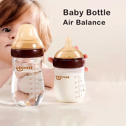 Borosilicate Glass Baby Bottles, Wide-Neck Feeding Bottle with Bottom Air Balance Valve, 4 oz, 5 oz and 8 oz Options for Daily Infant Feeding