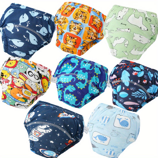 Animal Print Toddler Training Underwear 8-Pack for Boys and Girls, Potty Learning Pants for Daytime Practice with Light Accident Protection