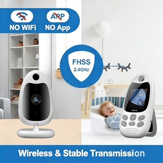 No WiFi Baby Monitor with Camera and Audio, BOIFUN VB610 Portable 2-Inch Screen with Night Vision, Two-Way Talk, VOX Mode and Temperature Alerts