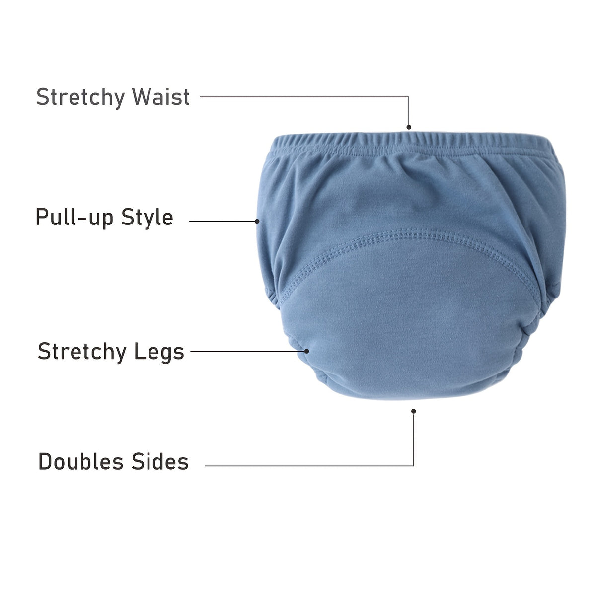 Breathable Toddler Potty Training Briefs 6-Pack, Soft Learning Underwear for Boys and Girls in Blue, Pink or Cartoon Styles with Weight-Based Sizes