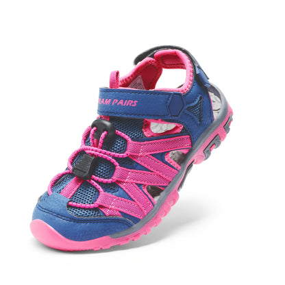 Kids Mesh Closed-Toe Sandals for Boys and Girls | Adjustable Two-Strap Outdoor Summer Shoes with EVA Soles for Toddler to Big Kid Sizes