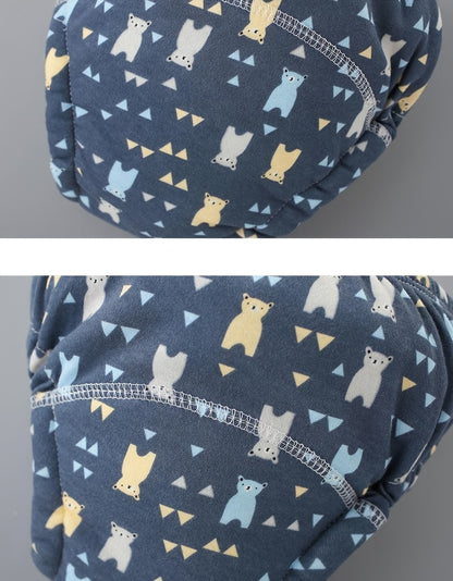 Animal Print Potty Training Underwear 6-Pack, Reusable Cotton Toddler Learning Pants with Absorbent Crotch and Pull-On Elastic Waist for Boys and Girls