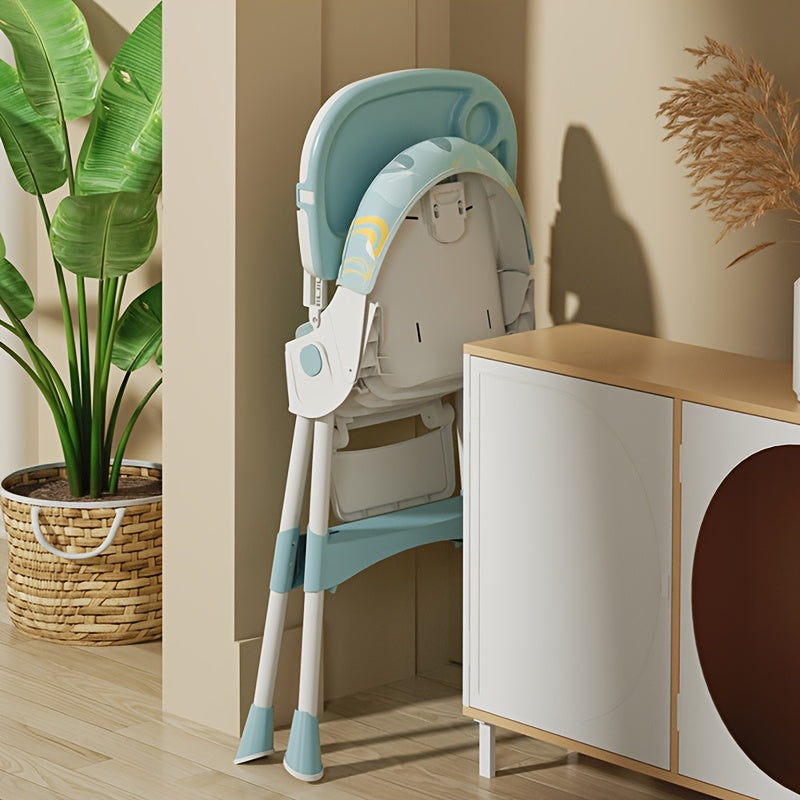 Convertible Baby Feeding Chair with Tray, Adjustable Folding High Chair with Padded Seat and Rocking Configuration for Home Mealtimes