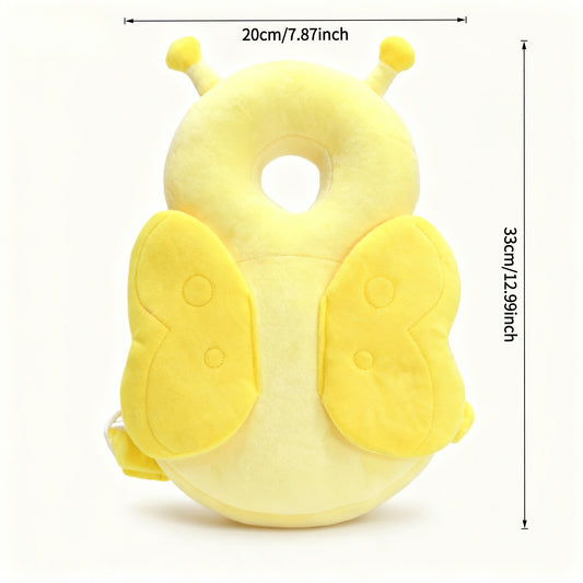Toddler Head Protection Backpack with Plush Animal Back Cushion, Adjustable Shoulder and Chest Straps for Supervised Crawling and First Steps