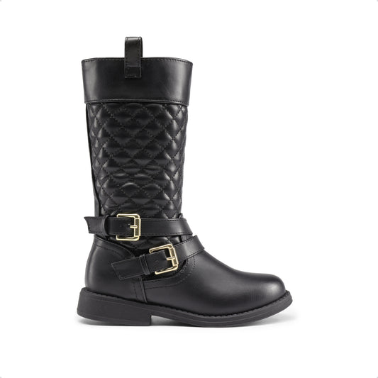 Girls' Knee-High Fashion Boots with Classic Riding Style for Toddler, Little Kid & Big Kid, Available in Black, Dark Brown & Sepia
