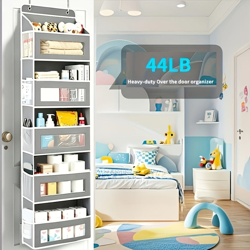5-Shelf Over-the-Door Organizer with 10 Storage Pockets, No-Drill Hanging Door Storage for Nursery, Bedroom, Bathroom and Pantry Essentials