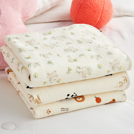 Minky Plush Baby Blanket with Muslin Backing, Double Layer Super Soft Blanket for Boys and Girls, 51x35 Inches Animal Print, Toddler Newborn Blanket, Great Baby Shower Gift