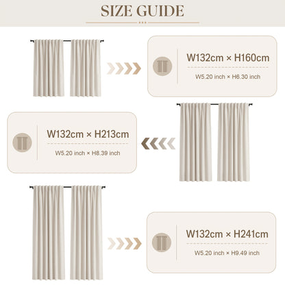 Blue Nursery Blackout Curtains 4-Panel Set, 52 x 63 Inch Coated-Lining Window Drapes with Four Hanging Methods for Bedroom Privacy