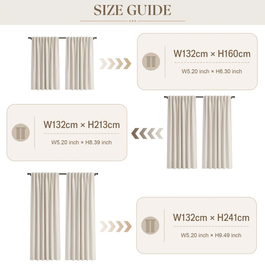 Blue Nursery Blackout Curtains 4-Panel Set, 52 x 63 Inch Coated-Lining Window Drapes with Four Hanging Methods for Bedroom Privacy