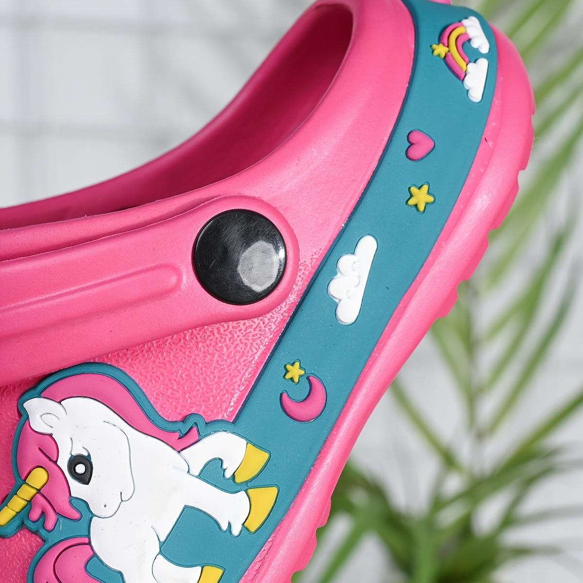 Cartoon Summer Clogs for Kids, Lightweight Breathable EVA Slip-On Sandal-Style Shoes for Boys and Girls in Navy, Rose Red, Pink or Blue