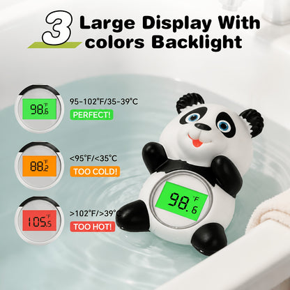 Floating Baby Bath Water Thermometer in Classic Panda Design, Infant Bathtub Temperature Checker for Supervised Bath Time and Nursery Bath Essentials