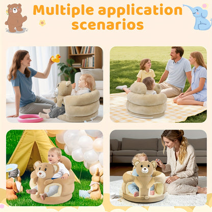 Baby Sofa Support Seat for Sitting Up, Plush Sit Me Up Floor Chair for Infants 0-12 Months, Padded Baby Seat for Posture and Muscle Development, Cozy Infant Lounger Chair