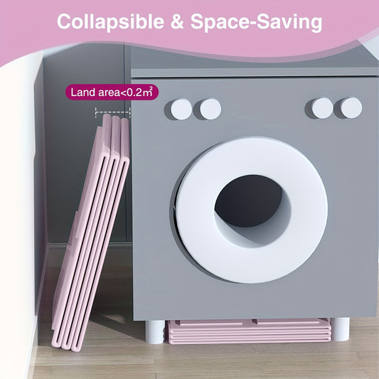 Accordion Folding Baby Bathtub, 29.5 x 17.7 x 9.8 Inch Portable Bath Tub for Supervised Infant and Toddler Bathing, Compact Storage in Pink or Green