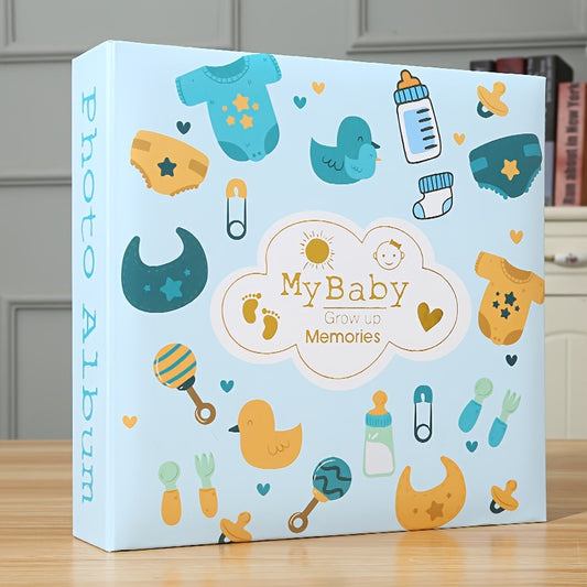 Baby Photo Album 4x6 with 200 Pockets and Writing Space, Cute Keepsake Book for First-Year Memories, New Parents and Baby Shower Gifts