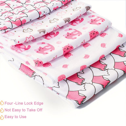 Baby Burp Cloths 10-Piece Set with Printed Style Options, Newborn Spit-Up Cloths and Washcloths for Boys and Girls, Everyday Feeding Essentials