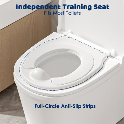 Kids Potty Chair with Flush Sound and Removable Training Seat, Toddler Toilet with Wipes Storage and Toilet Paper Holder for Boys and Girls, Grey