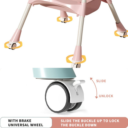 Convertible Baby Feeding Chair with Tray, Adjustable Folding High Chair with Padded Seat and Rocking Configuration for Home Mealtimes