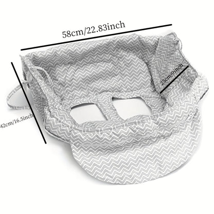 High Chair and Shopping Cart Seat Cushion, Thickened Padded Baby Seat Cover with Front and Back Straps, Machine-Washable Black Circle Style